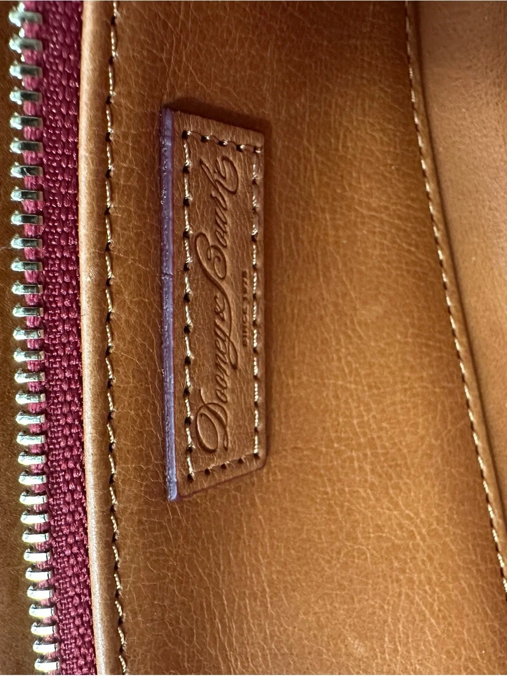 Dooney & Bourke Soft Cognac Pebbled Leather Satchel and Wristlet Set